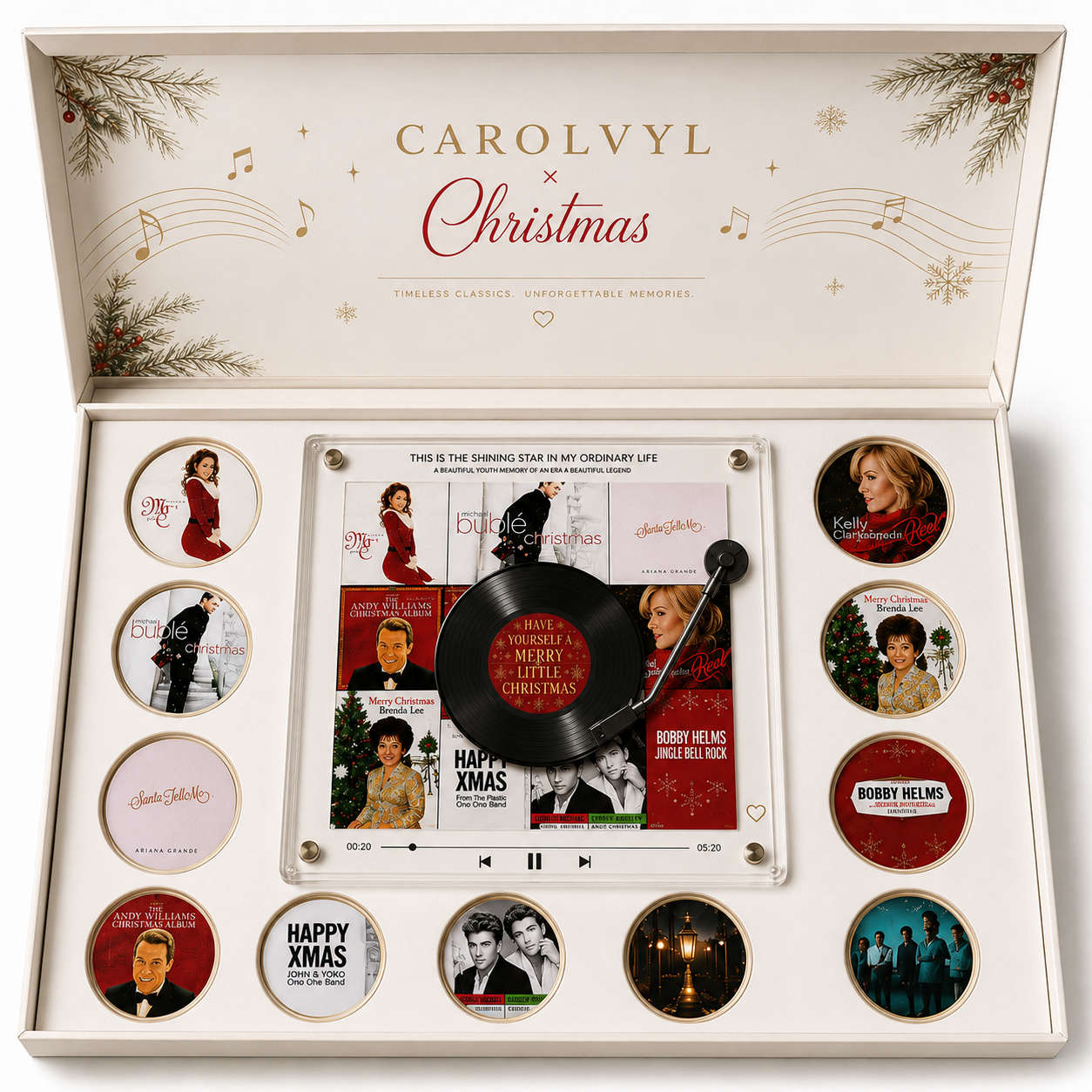 Nine collectible NFC music discs in the mini player gift set